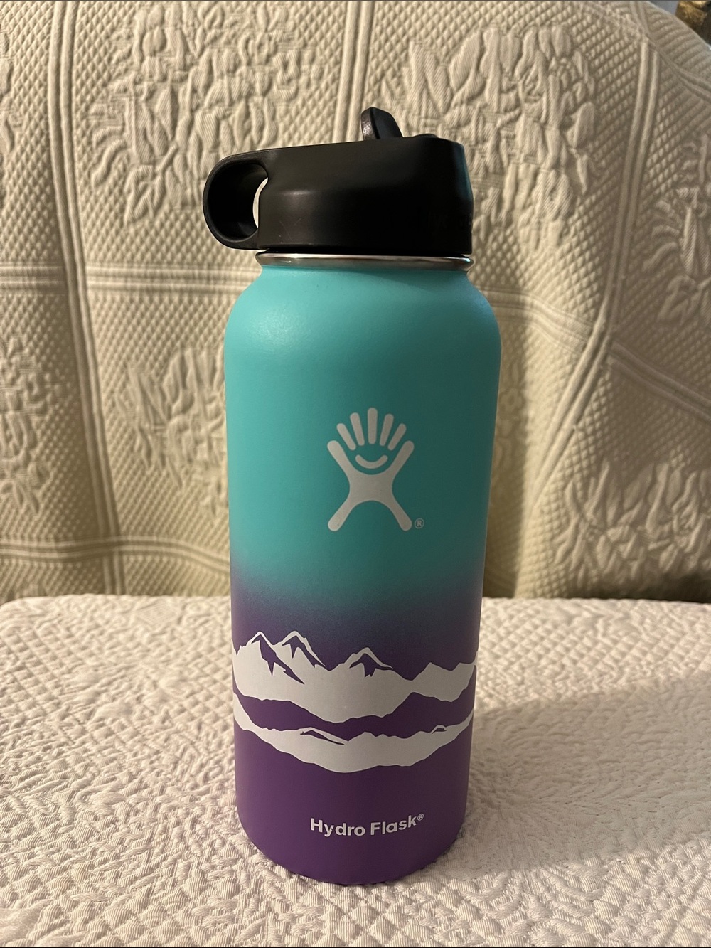 Hydroflask Mountain Ridge Ombré 32oz Water bottle Sip Top with Straw